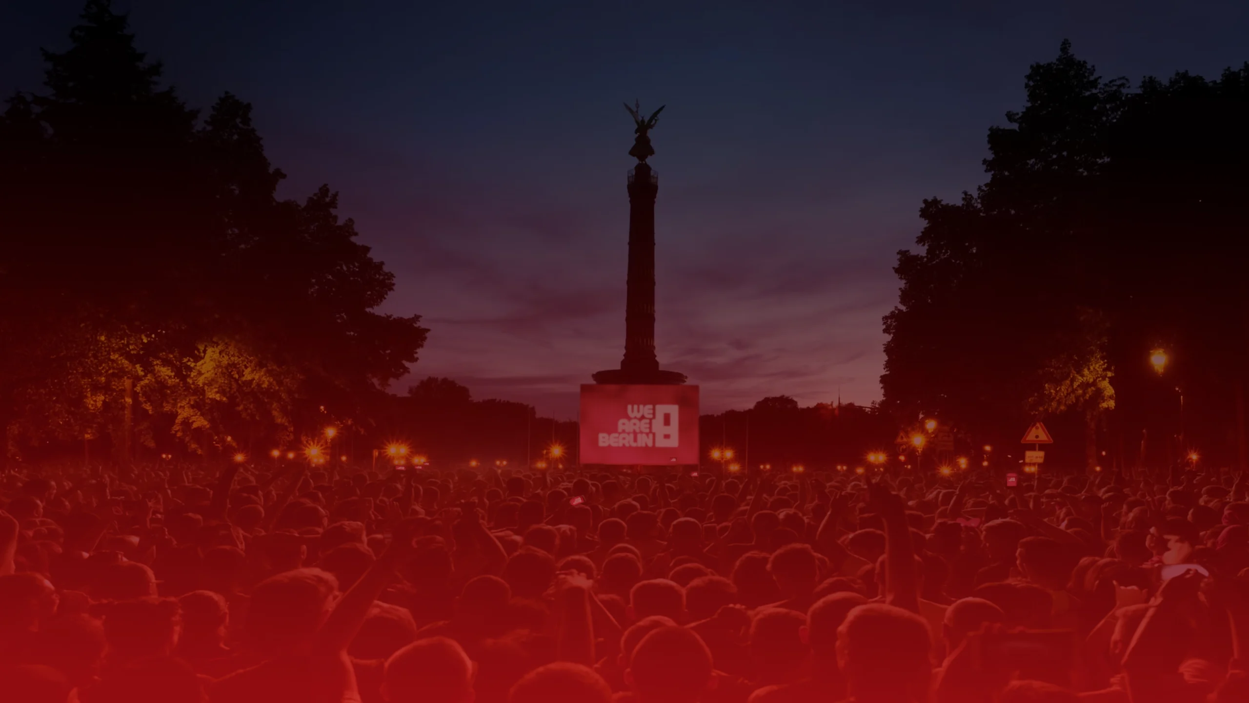 We Are Berlin - event corporation - This image is a promotional graphic for a "We Are Berlin" electronic music event, featuring 20 different music collectives from across Germany's 16 federal states.